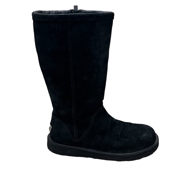 UGG Black Kenly Winter Tall Suede Sherpa Line Boots Size 9 Women's - Picture 6 of 12
